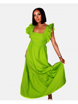 Green Long Dress With...