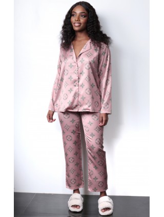 Pyjama monogramme en satin
